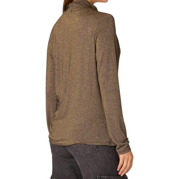 NEW DEMOCRACY asymmetrical knit top in bronze - Picture 2 of 3